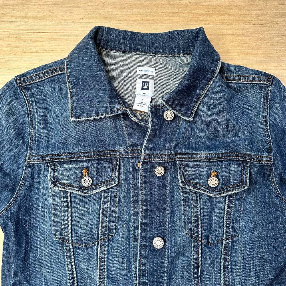 GAP Stretch Medium Wash Denim Button-Up Jean Jacket - Picture 3 of 7